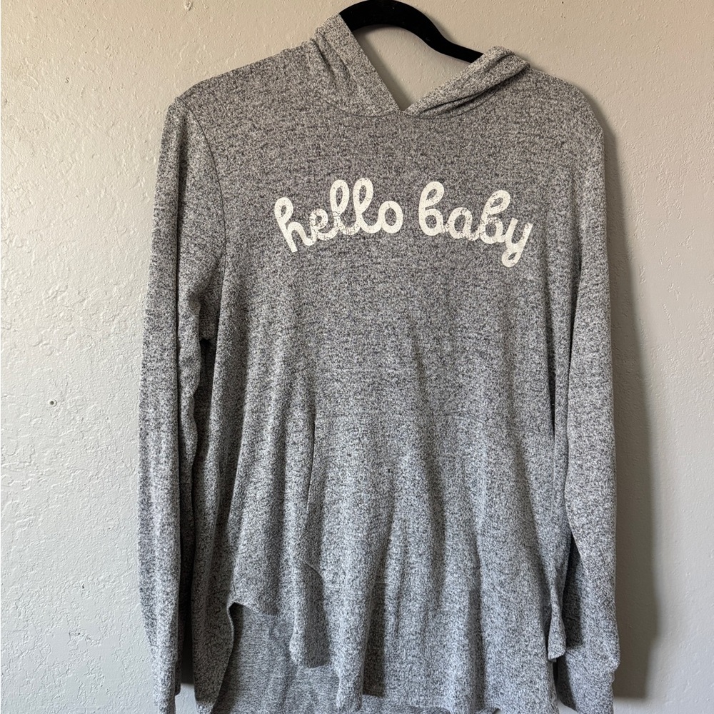 Isabel Maternity Gray Hoodie - Hello Baby